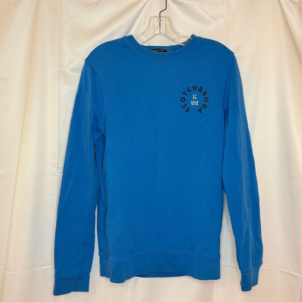 Scotch & Soda Vibrant Blue Crewneck Sweatshirt S Preppy Coastal Loungewear